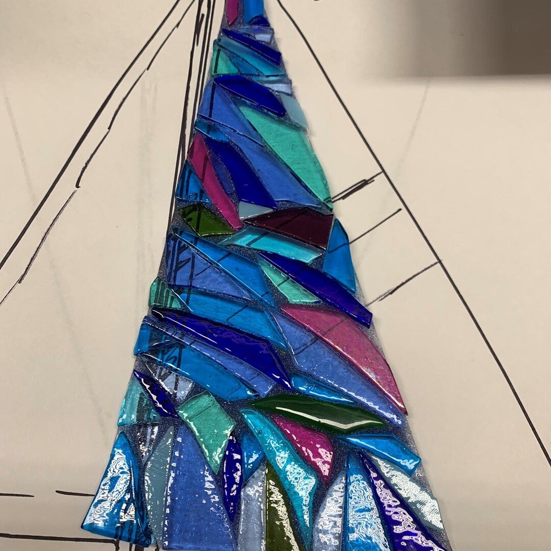 Come Sail Away with Me..... my new collection.  One of my first pieces.  I love color so this one has plenty.  I love the way the sun shines through the glass. Many more to come.  This is just the beginning--stay tuned!  #sailboats #fusedglass  #home
