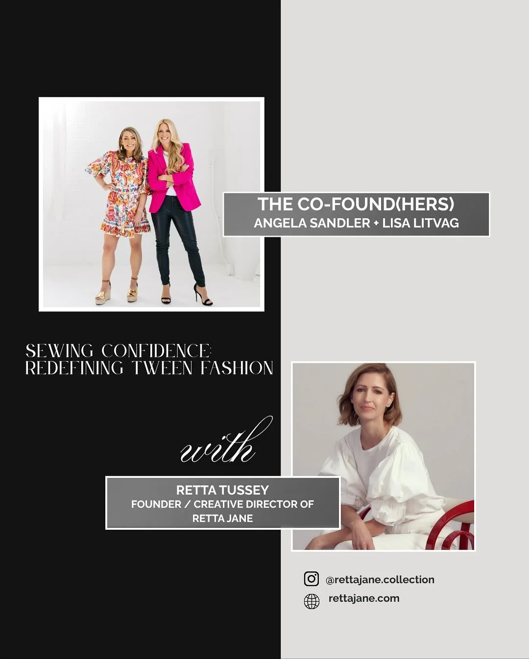 Get ready for a fashionable episode! Tomorrow at 10 AM, Retta Tussey is taking the mic on Co-Found(Hers), where she&rsquo;ll reveal the secrets behind building a standout brand and show us why fashion design is a force to be reckoned with.

Don&rsquo