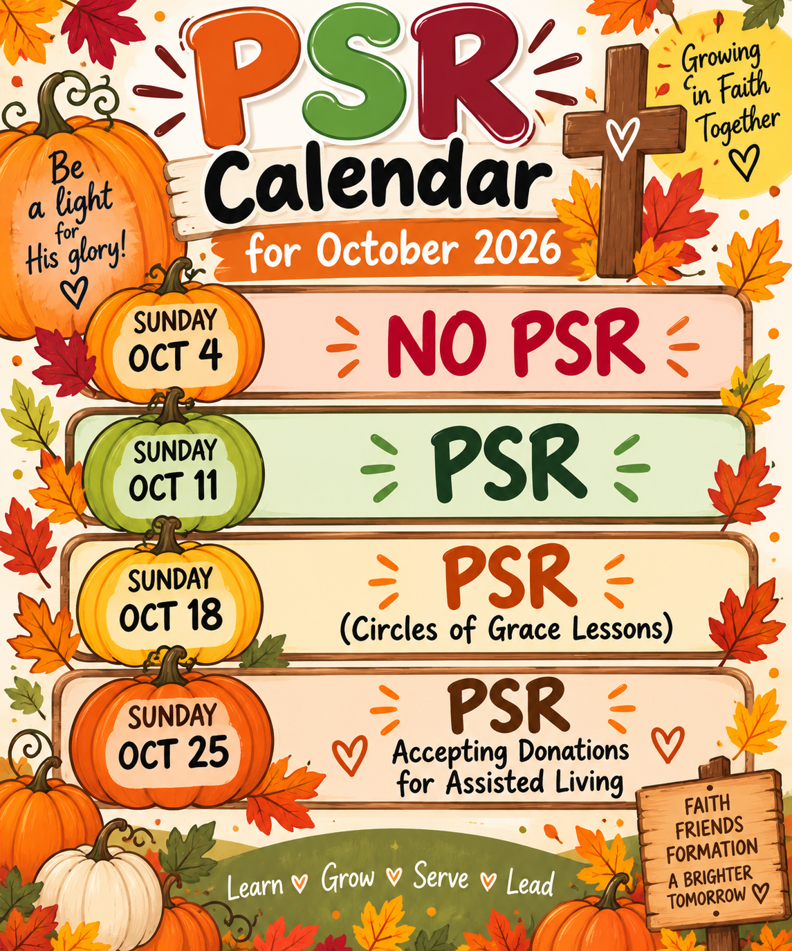 October PSR Schedule
