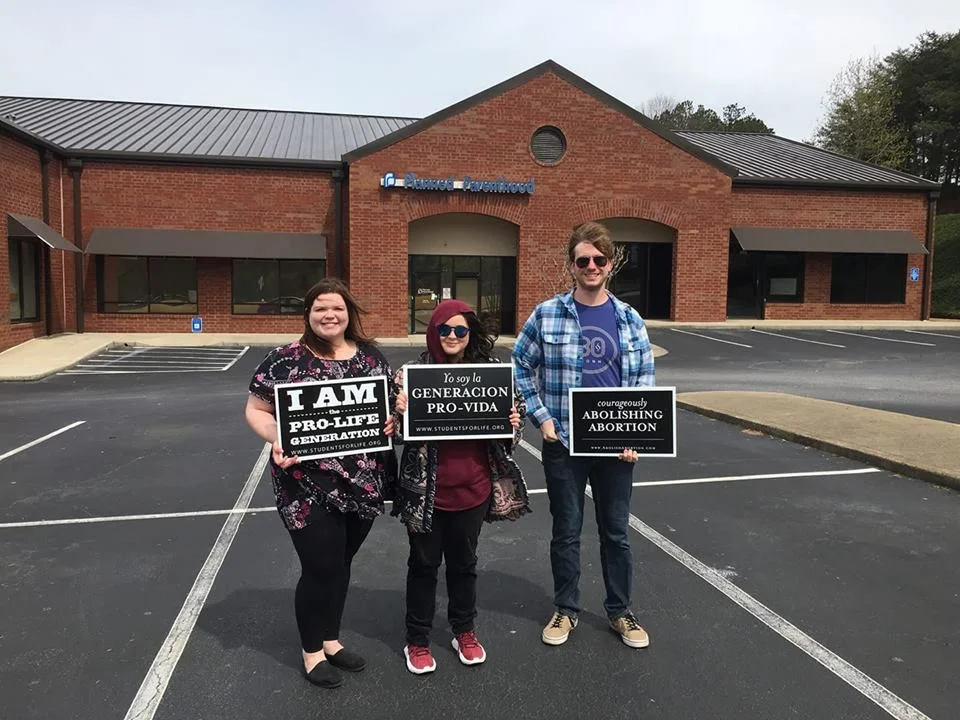 “We are a group of pro-life individuals who are passionate about ending abortion and caring for those who have been victimized by abortion,” LSFL Vice President Ethan Coombe said. “That includes the mothers, babies and fathers. We love life in all forms.” Photo courtesy of LSFL