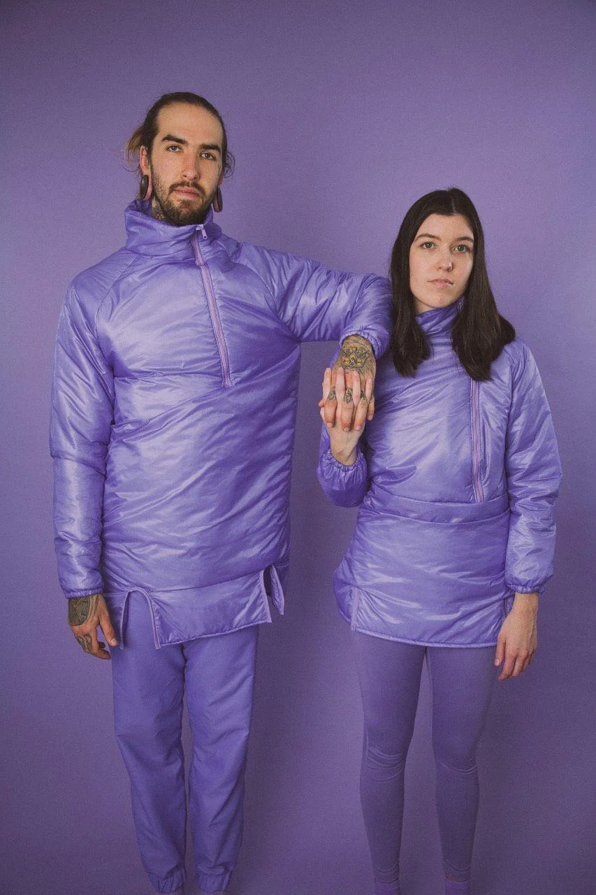 Local husband and wife duo The Mailboxes are set to tour for the release of their album "Inside Outside" while hiking along the Appalachian Trail, wearing nothing but the color lavender. Photo courtesy of The Mailboxes
