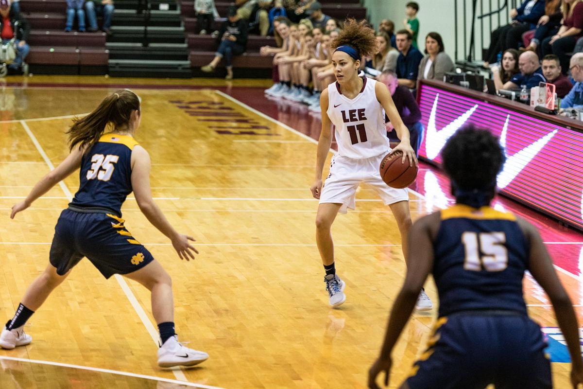Abby Bertram led the Lady Flames with 13 points against the Mississippi College Choctaws. Photo courtesy Lee Flames