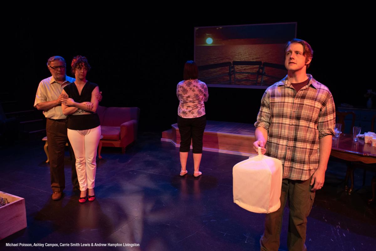 Michael Poisson, Ashley Campos, Carrie Smith Lewis, and Andrew Hampton Livingston perform “Dough and Cookies,” written by Stacey Isom Campbell, at the Barter Theater. Photo by Billie Wheeler, Courtesy of Stacey Isom Campbell