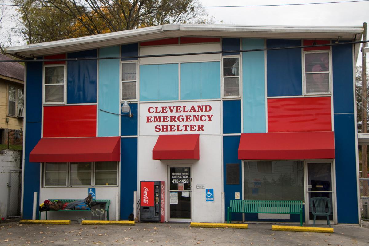 The front of the Cleveland Emergency Shelter. Photo by Taylor Baker, Staff Photographer
