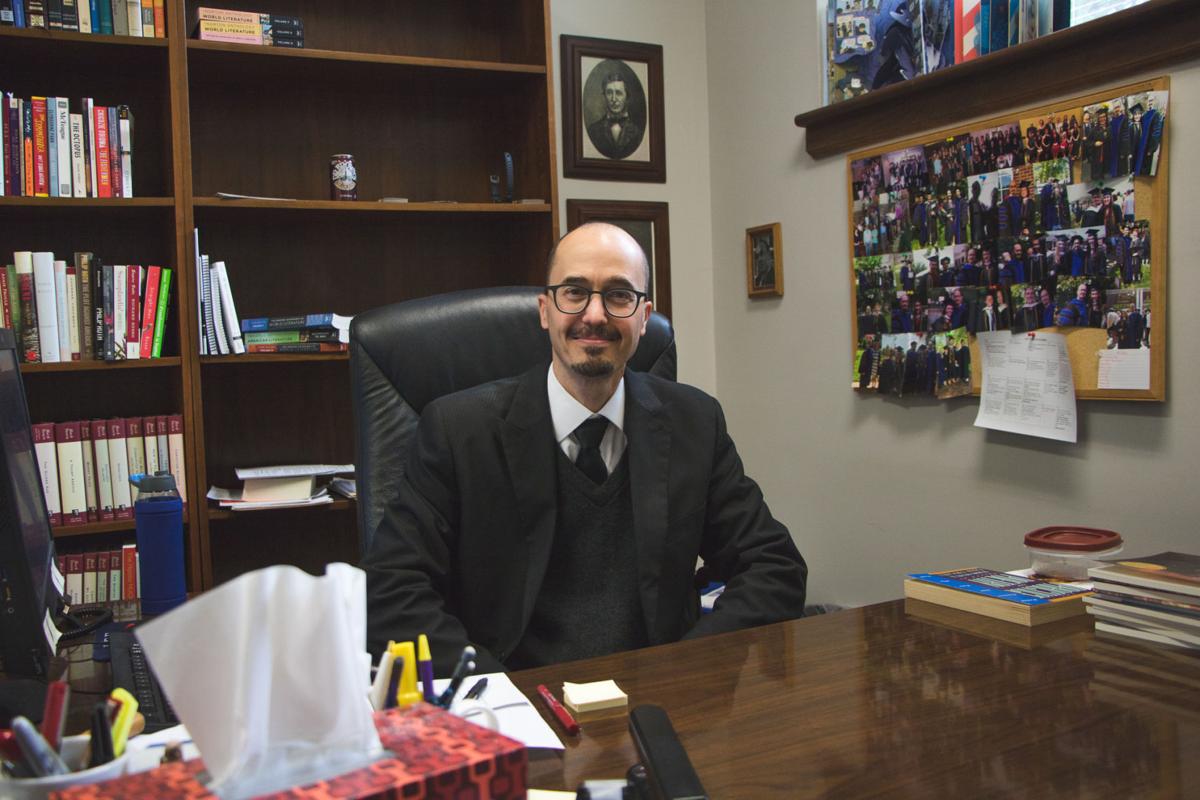 Dr. Brown in his office. Photo by Taylor Baker