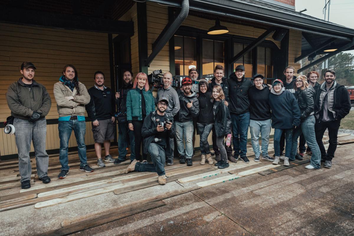 The crew after a cold day of filming. Courtesy of Media Services, by William Vest