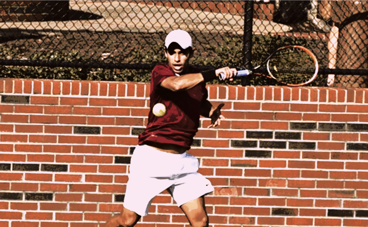 “Since being at Lee, I’ve tried to train myself to be more aggressive inside the court—because when I play in Brazil, we play normally in clay courts, which makes the match slower,” Daniel said. Courtesy/ Daniel Costa Prata