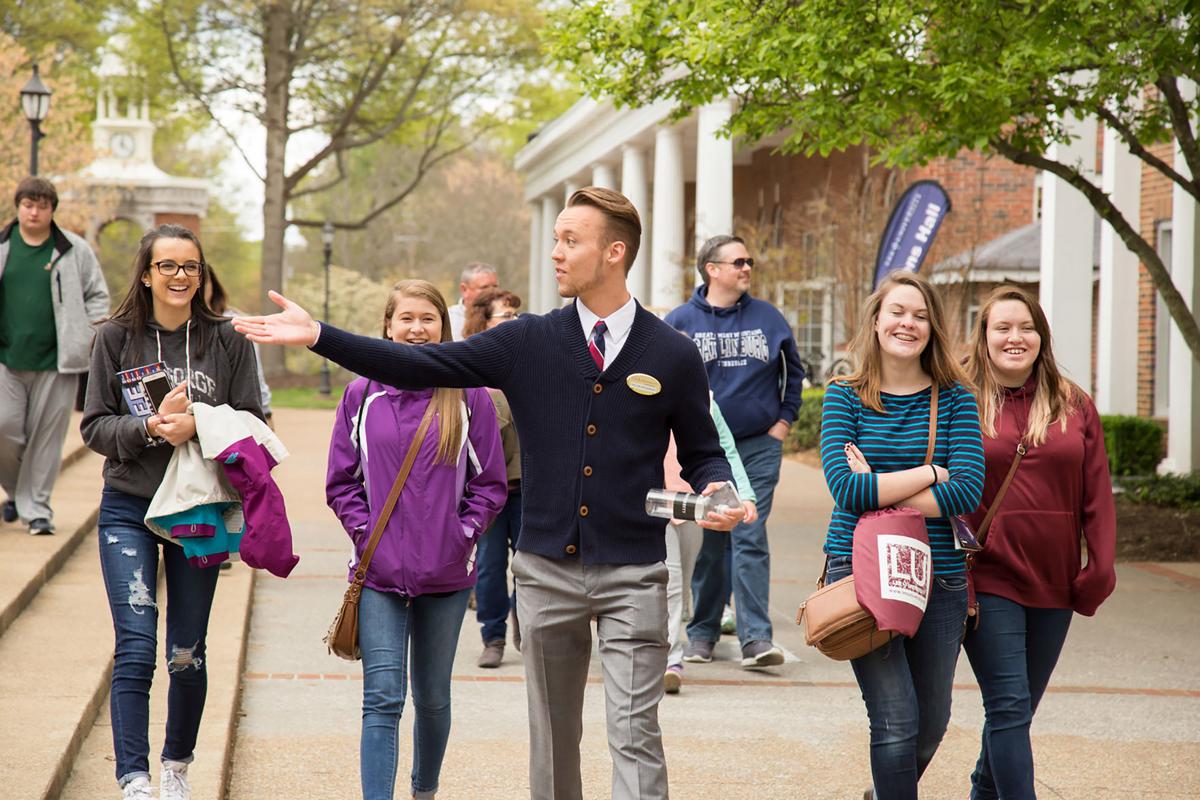 Visitors are led on a campus tour during Lee Day 2016. Photo courtesy of the Lee University Public Relations Office