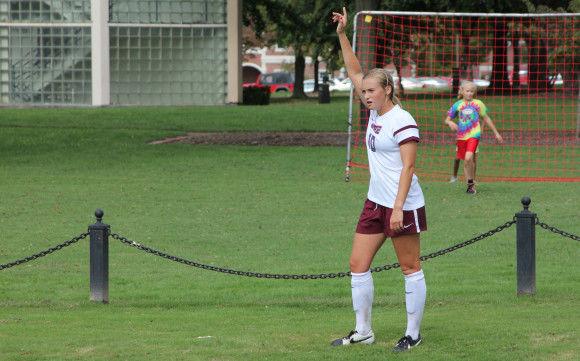 McKenzie Bricker takes aim for a corner kickPhoto by Sam Anderson