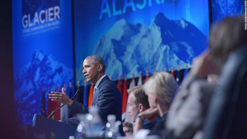 Obama speaks at the State Department-sponsored GLACIER Conference in Anchorage on Monday, Aug. 31 as part of his Alaska environmentalism tour. Photo: Getty Images