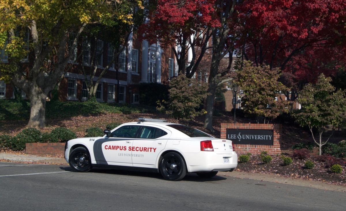 Campus Security monitors traffic on campus outside the Vest Building. Photo by Kimberly Sebring