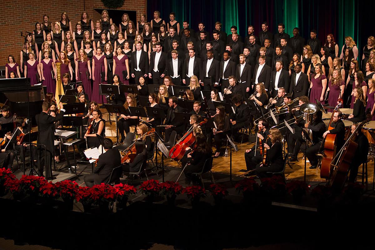 Dr. Jonathan Rodgers conducts “A Classic Christmas” in 2015. Photo courtesy of Lee University Public Relations Office