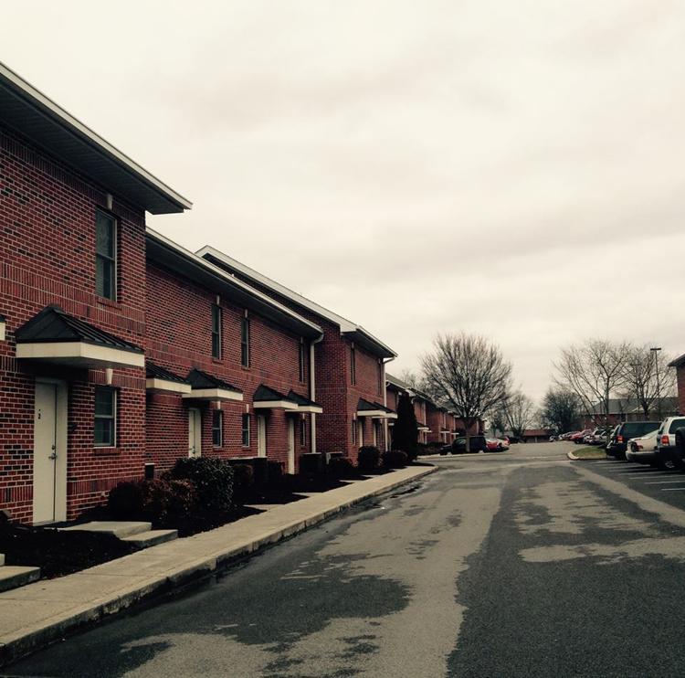 Parking lot behind Brinsfield Row. Photo: Mitchell Capps