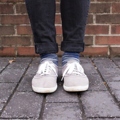 Alexis Mejia’s gray Keds