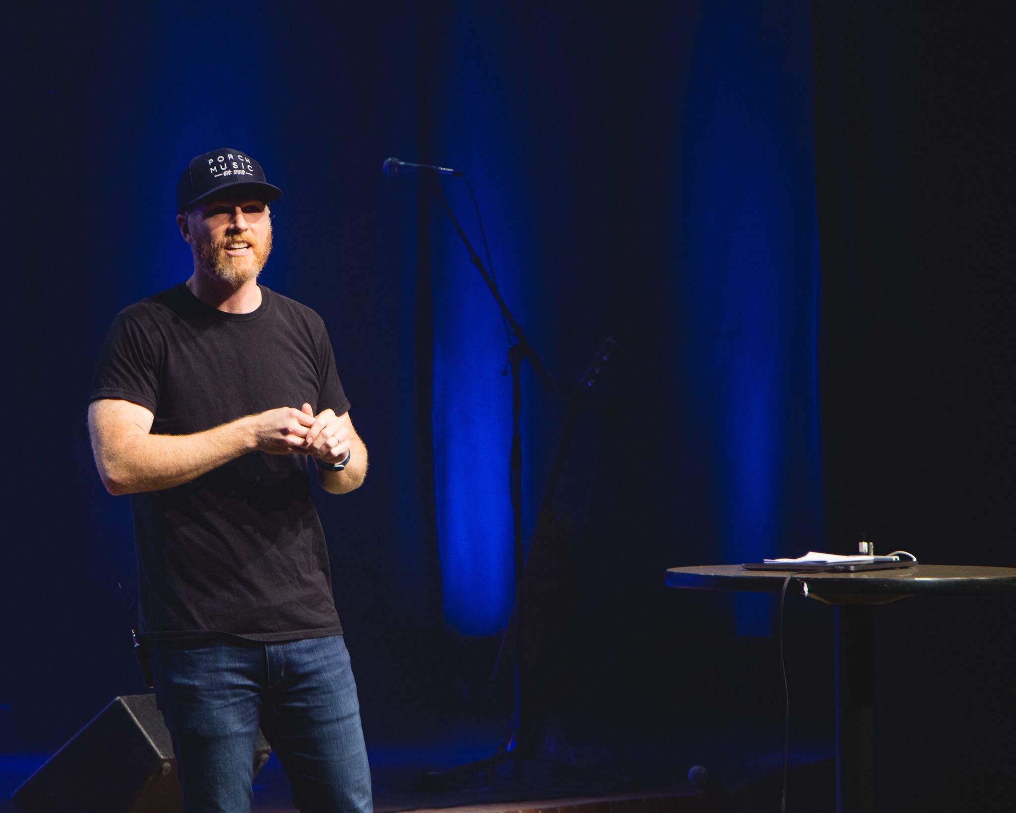 Nathan Chapman, a Lee alumnus and Grammy award-winning record producer, visted his alma mater on Tuesday to speak at chapel about his experience at Lee. Photo by Taylor Baker, Photo Editor.