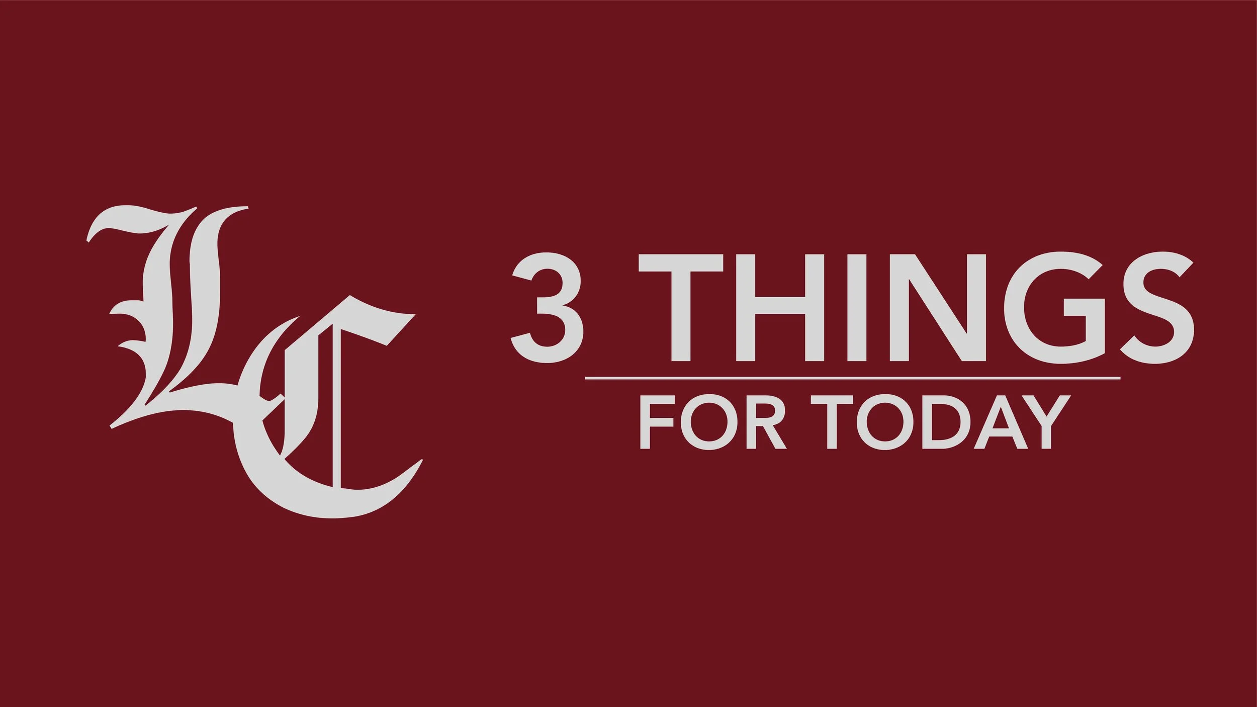 Three things for April 1