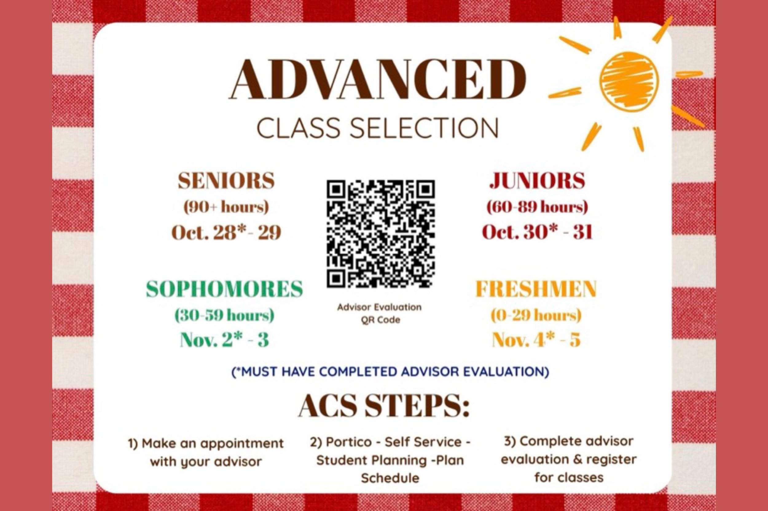 What to know for Advanced Class Selection (ACS) 