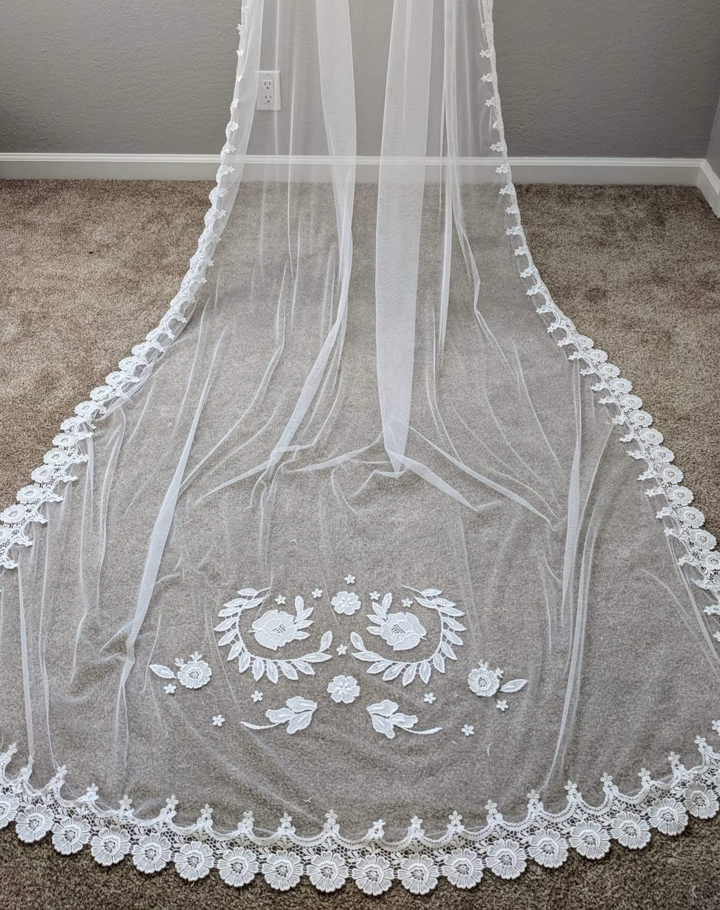  Custom cathedral length veil 