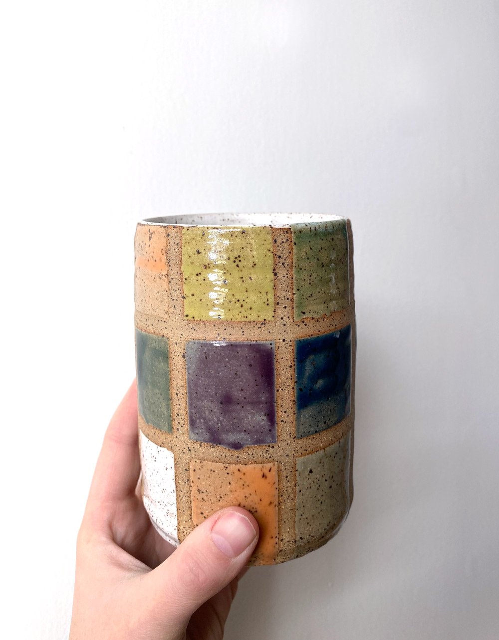 Spring Checkered Tumbler — Jillia Ceramics