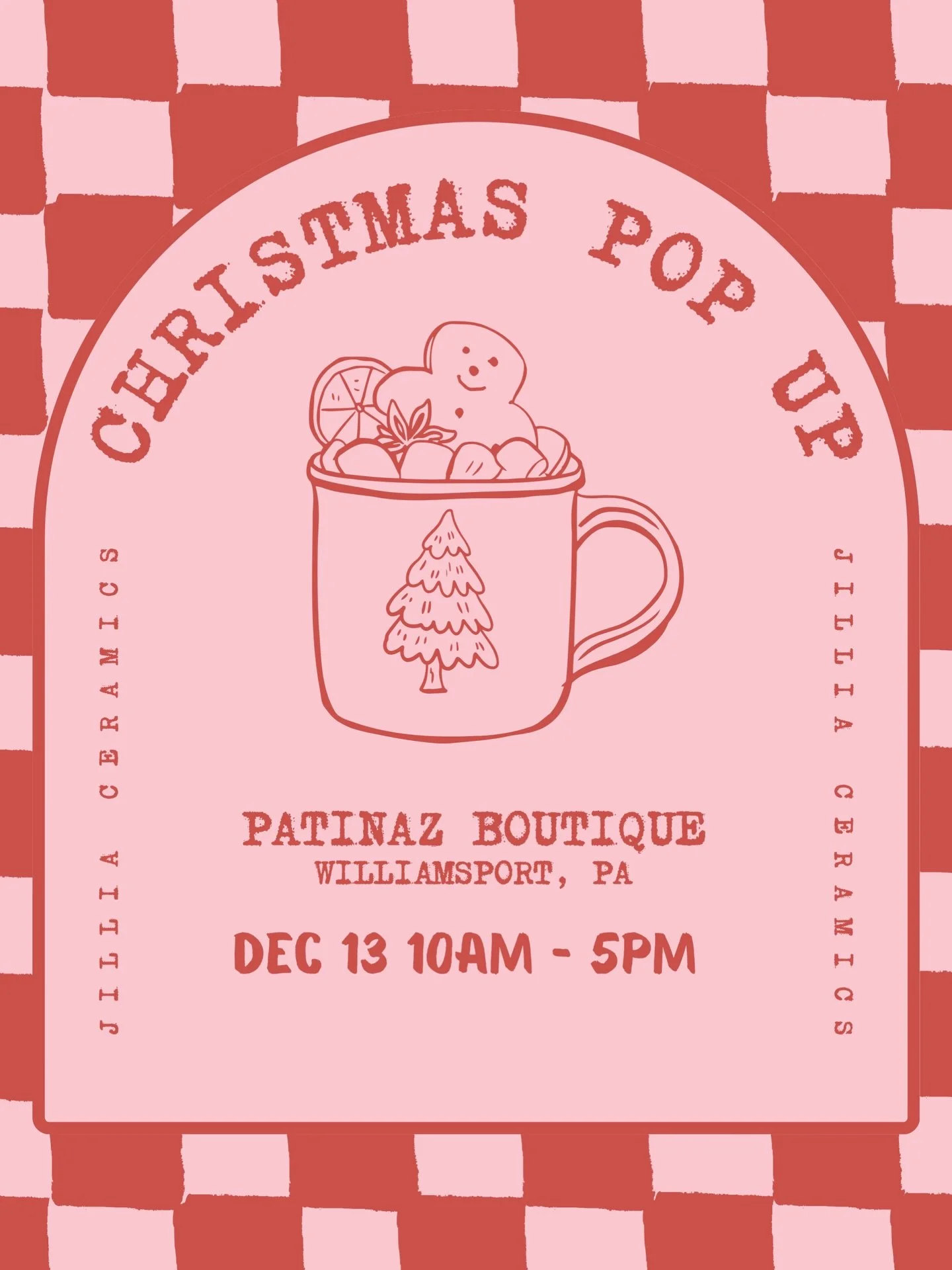 ✨ Christmas Pop Up ✨ 

Join me at @patinazboutique this Saturday, 12/13, from 10am-5pm for a holiday shopping experience during the Williamsport Cookie Crawl! 🍪

This is my last local pop-up event for the year. Don't miss out on exclusive Santa mugs