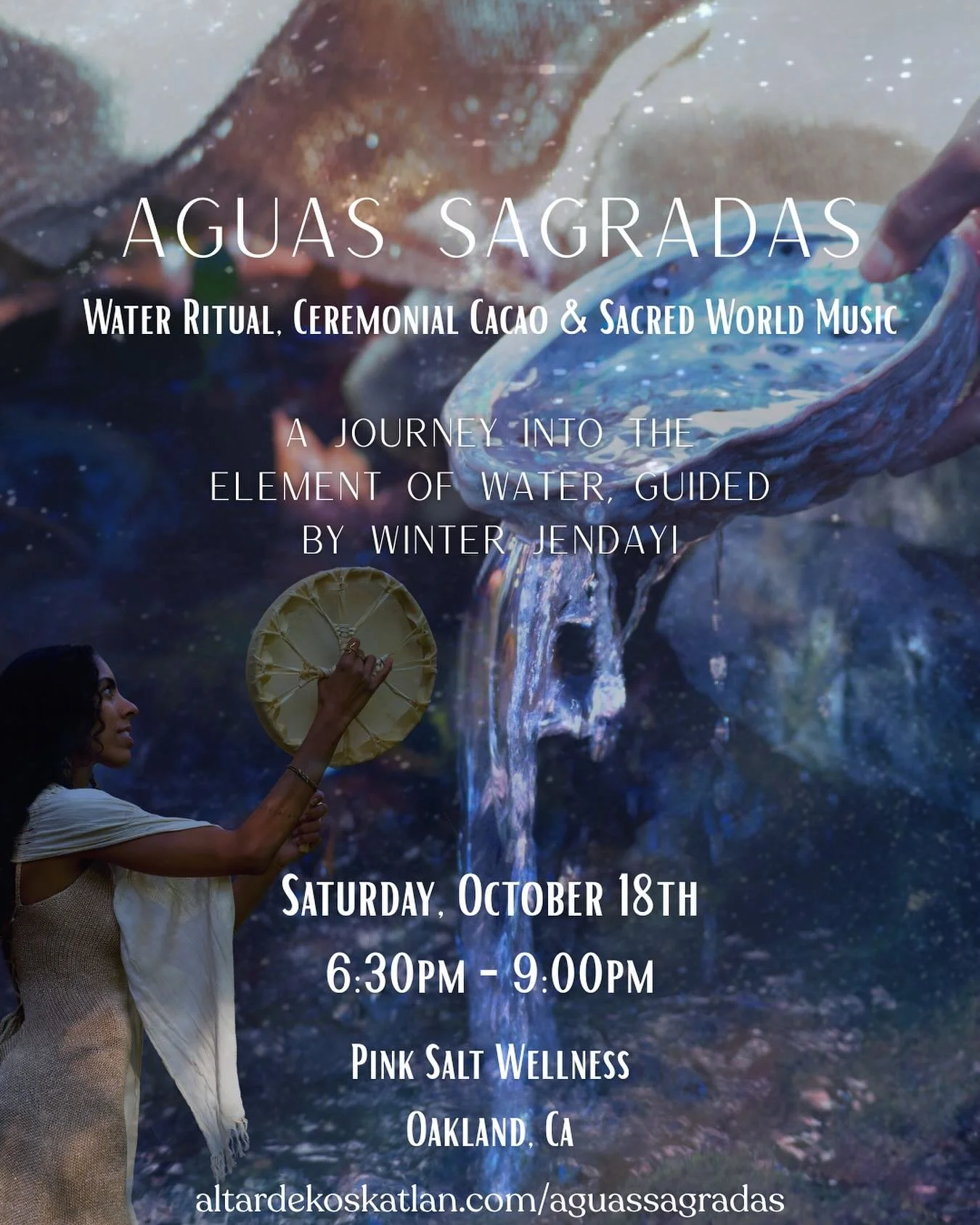 AGUAS SAGRADAS 💧

It is an honor to share with you my upcoming offering, Aguas Sagradas &mdash; A ceremonial medicine music concert in honor of the Sacred Waters.

Join me for a nourishing evening of Ritual, Cacao and Live Music as we honor the Wate
