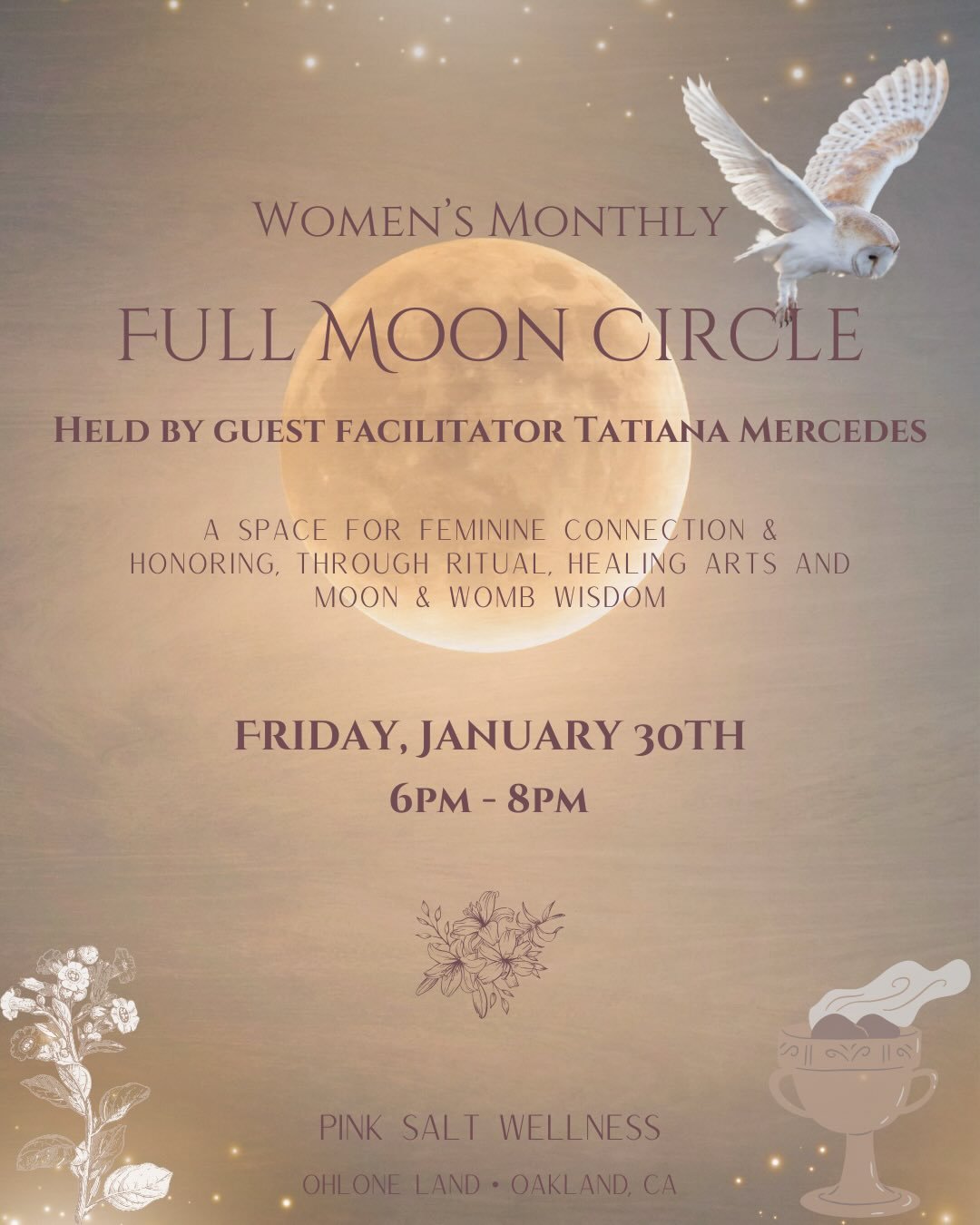 A Special Upcoming Circle ✨

For the past year we have been gathering monthly at @pinksaltwellness , diving deep within the wisdom of the Moon and her elemental teachings.

This circle, rooted in the lineage of the Moon Dance, was born as a space to 
