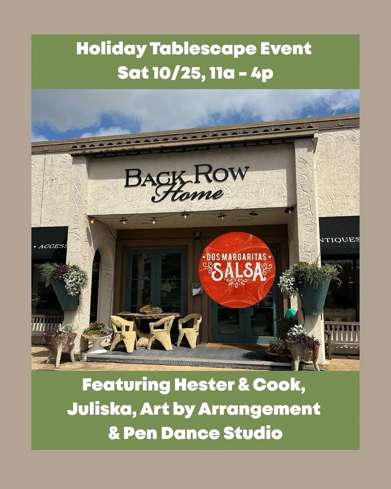 Effortless entertaining, accomplished✅. We&rsquo;re so excited to be part of the Holiday Tablescape Event at one of our most elegant beloved Houston retailers &mdash; Back Row Home. @backrowhome 
🗓️ Saturday, 10/25 | 11A&ndash;4P 📍 8570 Katy Fwy, #