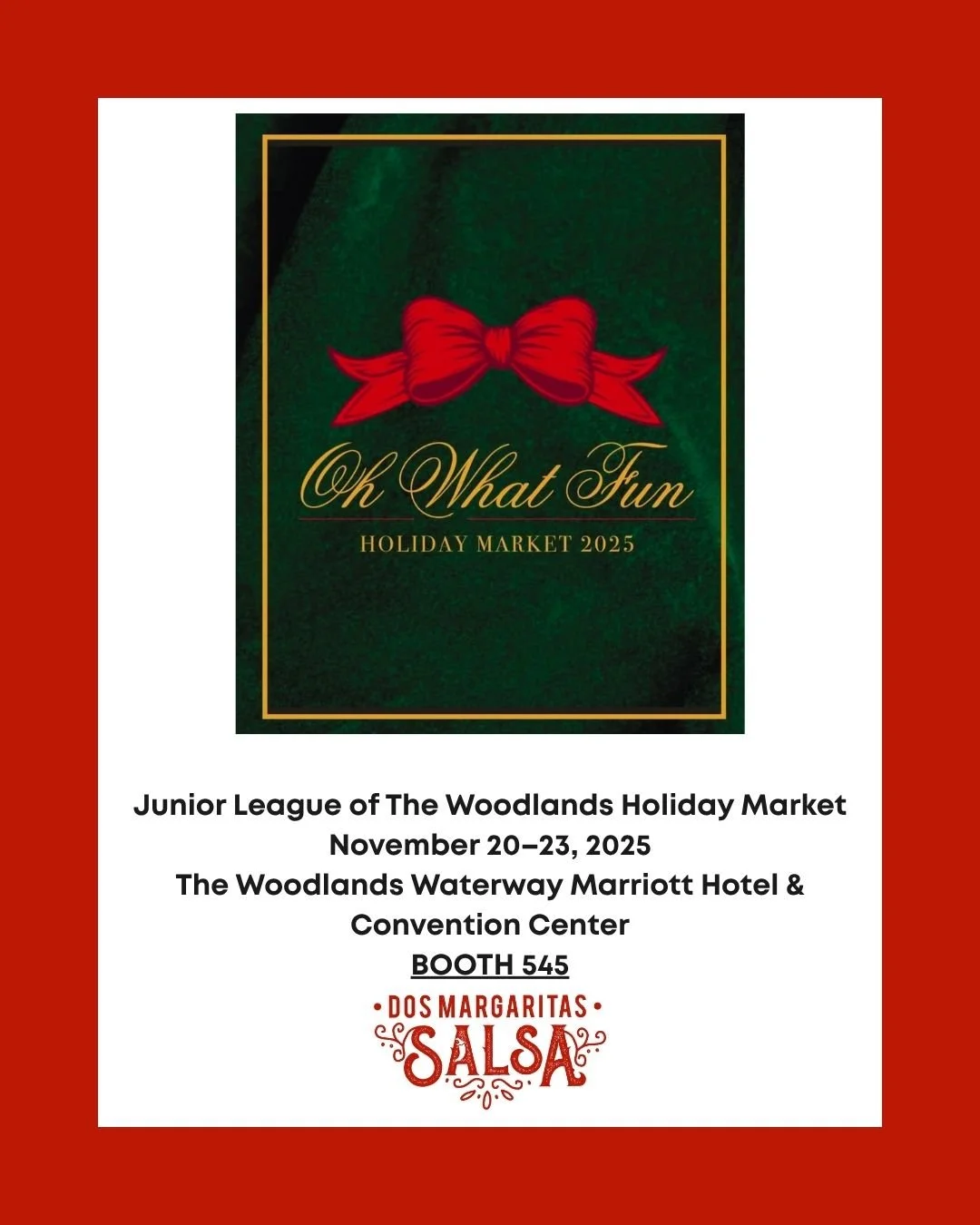 🎁✨ Oh What Fun! We&rsquo;re headed to the Junior League of The Woodlands Holiday Market, BOOTH 545 &mdash; one of our favorite events of the year! 💃 It&rsquo;s where Houston&rsquo;s best holiday shoppers come to find thoughtful gifts, treat themsel