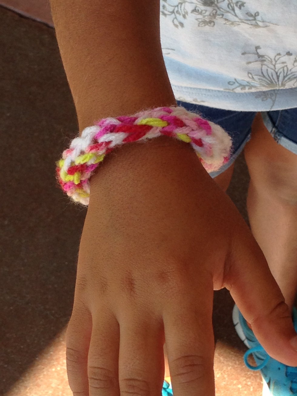  A spool knitted bracelet! 