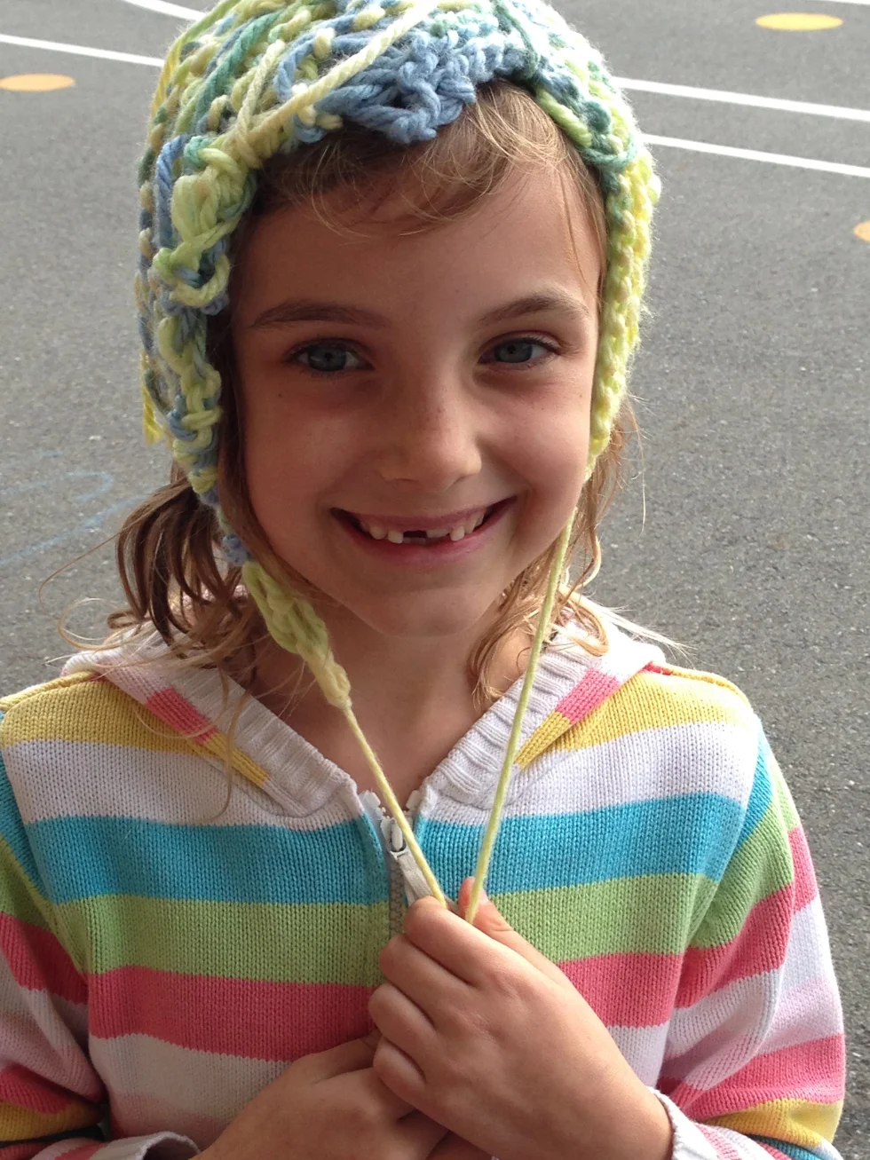 2nd grade finished knitting project.