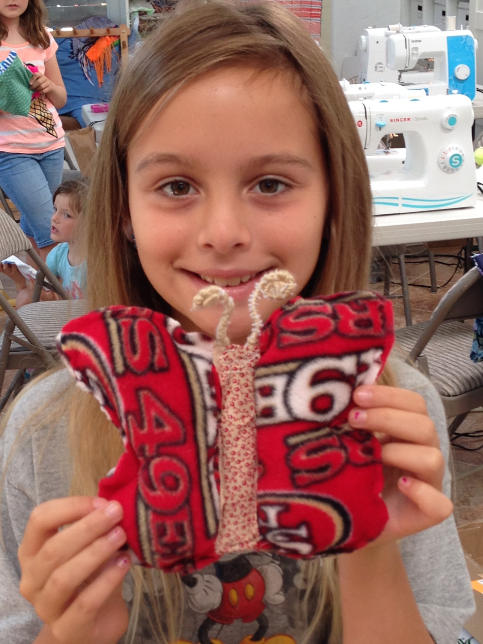  4th grader self-designed butterfly pillow 