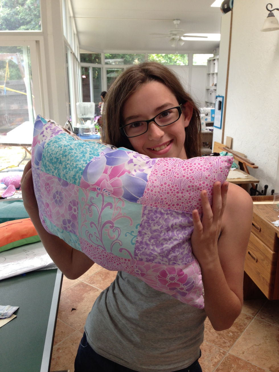  7th grader patchwork pillow 