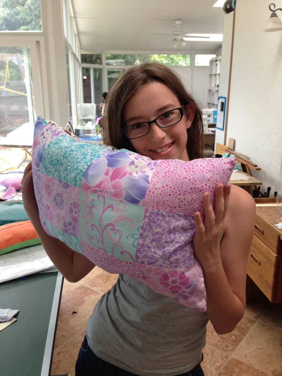 7th grader patchwork pillow