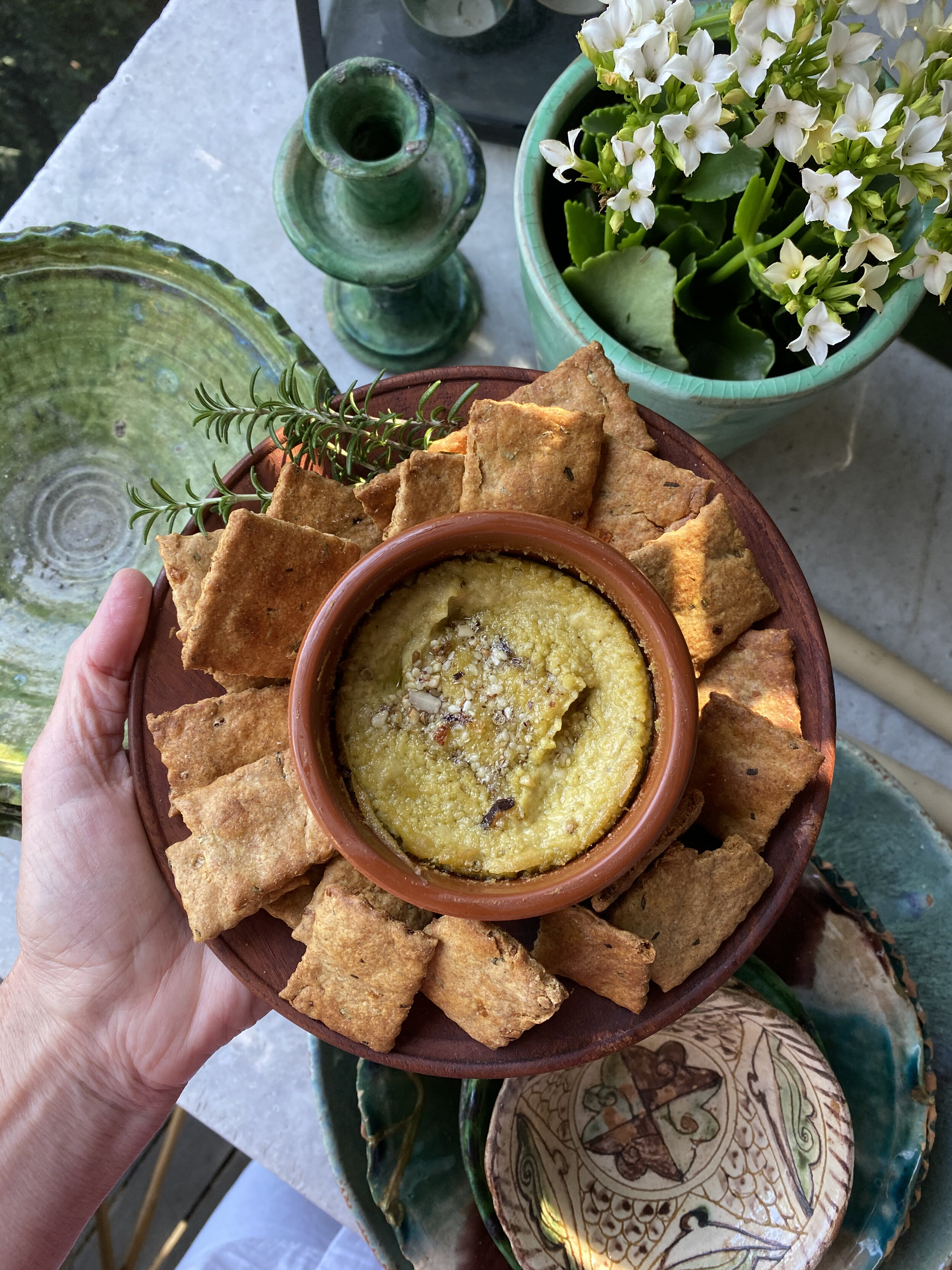 Tasty wheat-free bread, spelt crackers and frangipani tea towels ...