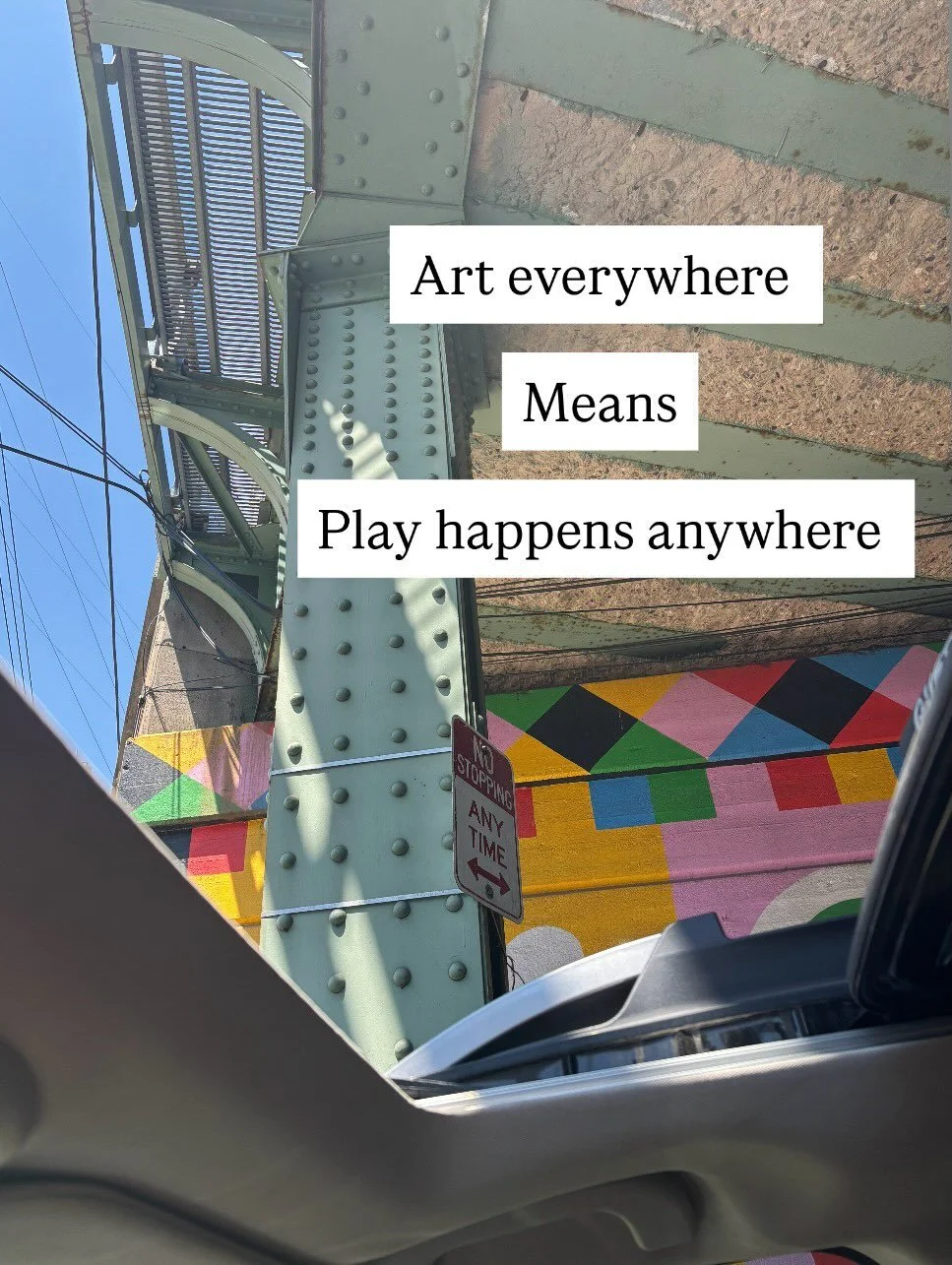 Art everywhere

Means

Play happens anywhere 

#playandlearn #arteverywhere #magicinthemundane #momentum #muse
