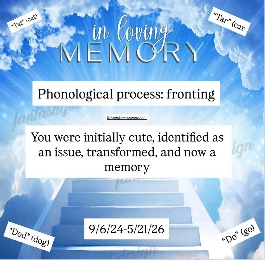 Phonological process: fronting

What is it? 

When sounds typically produced in the back of the mouth /K/ and G/ are substituted for /T/ and /D/ in the front of the mouth

They are initially cute as toddlers, eventually identified as a life stressor,