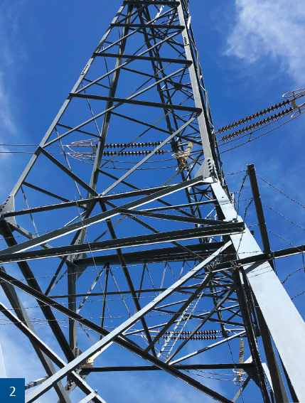 Munmorah tower completed in 2014 demonstrating no corrosion or coating loss after 5 years.