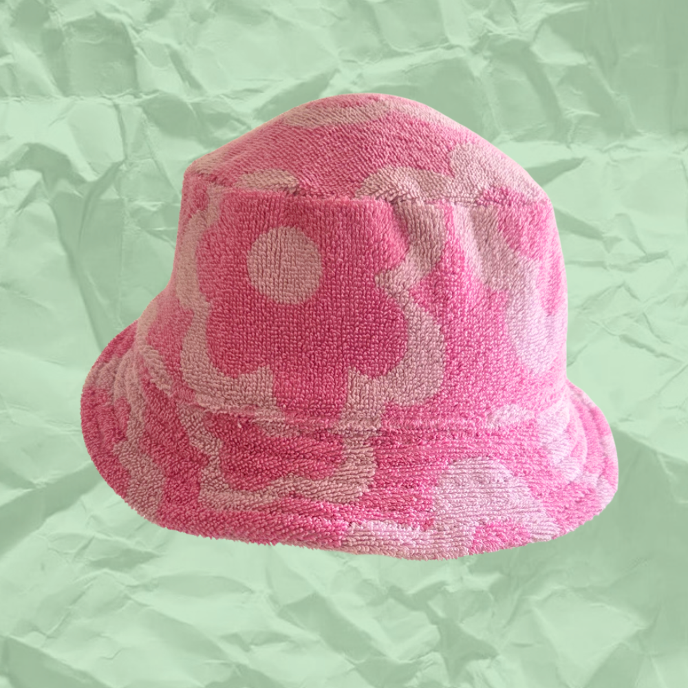 Pink Flower Towel Hat