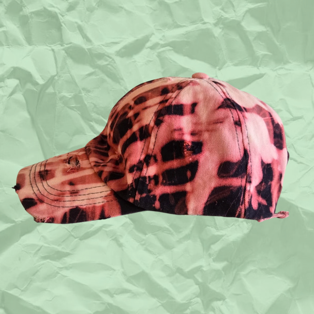 Mum's Basement Red Bleach dye hat d.png
