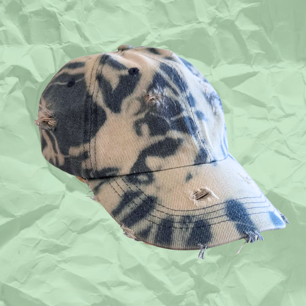 Mum's Basement Denim Bleach dye hat f.png