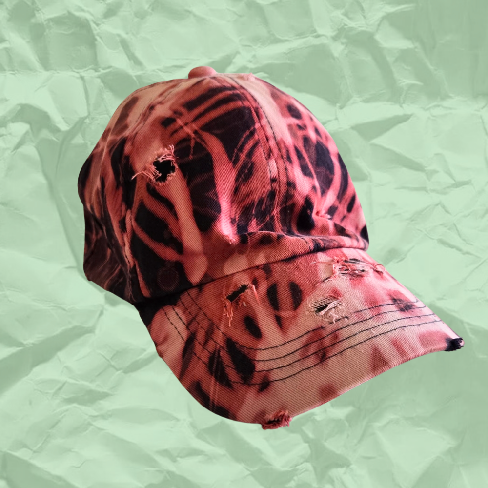 Mum's Basement Red Bleach dye hat f.png