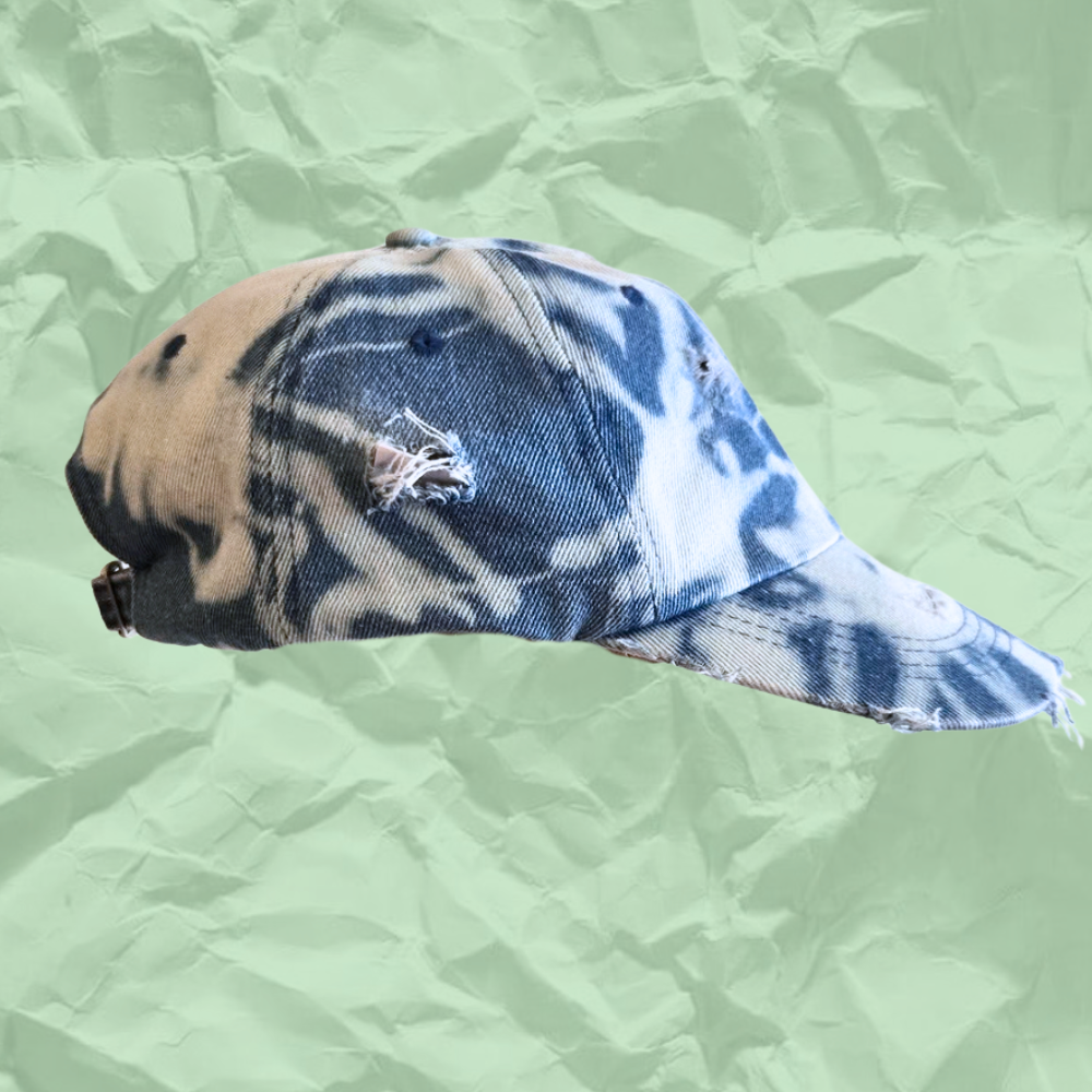 Mum's Basement Denim Bleach dye hat d.png