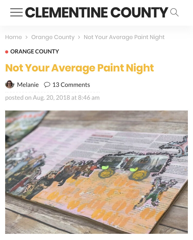  " This is not your average paint night.  It’s a night for creatives to try something new. It’s a night for those who aren’t crafty to prove themselves more capable than they imagine. It’s a night for enjoying craft beer, art, friends." —  Melanie Wa