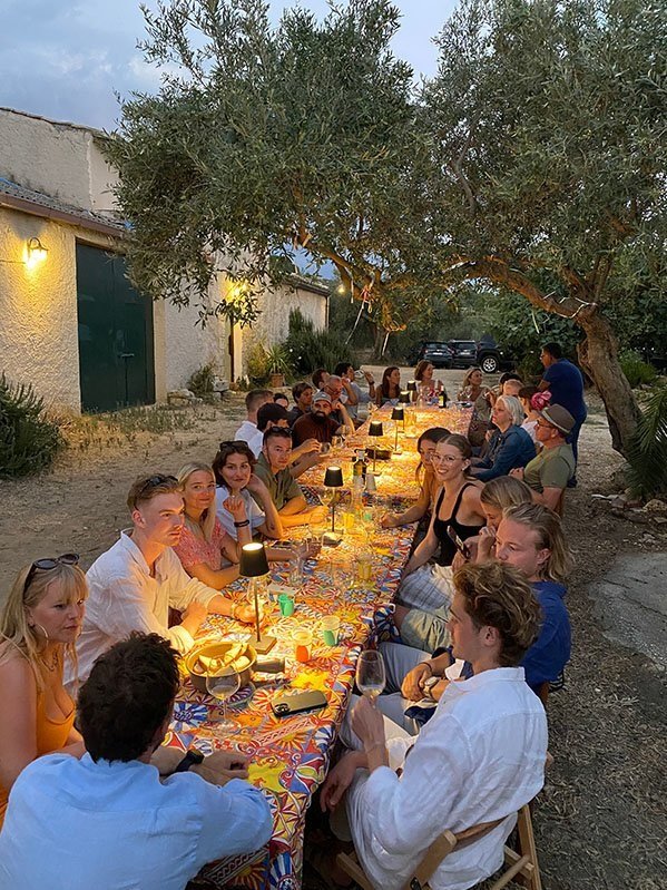 wine tasting at the table Sicily