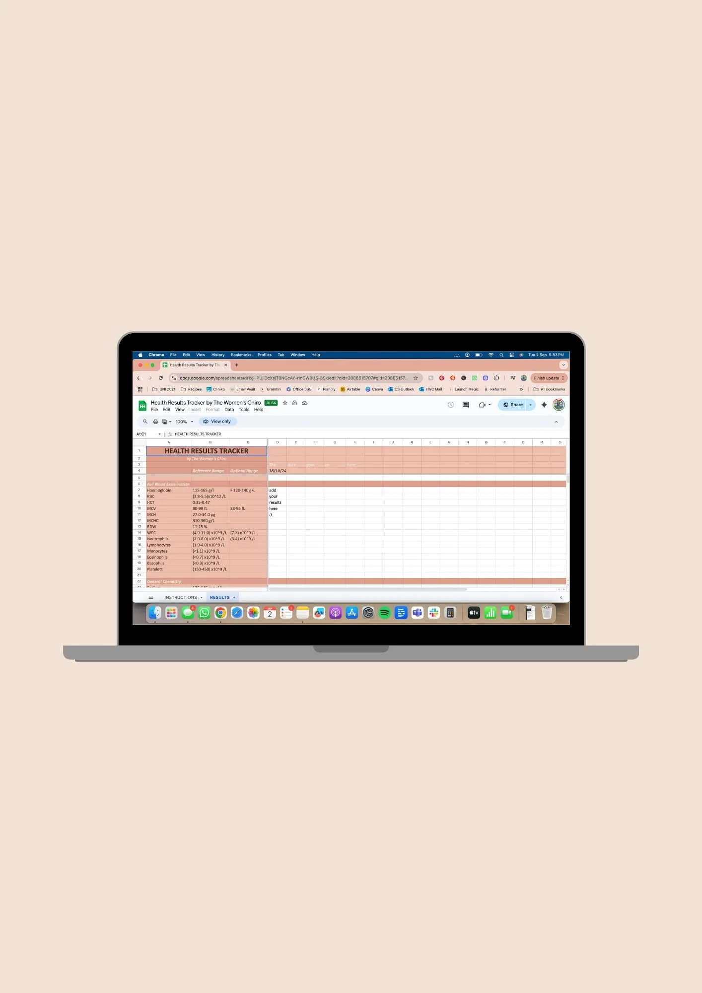 Health Results Tracker