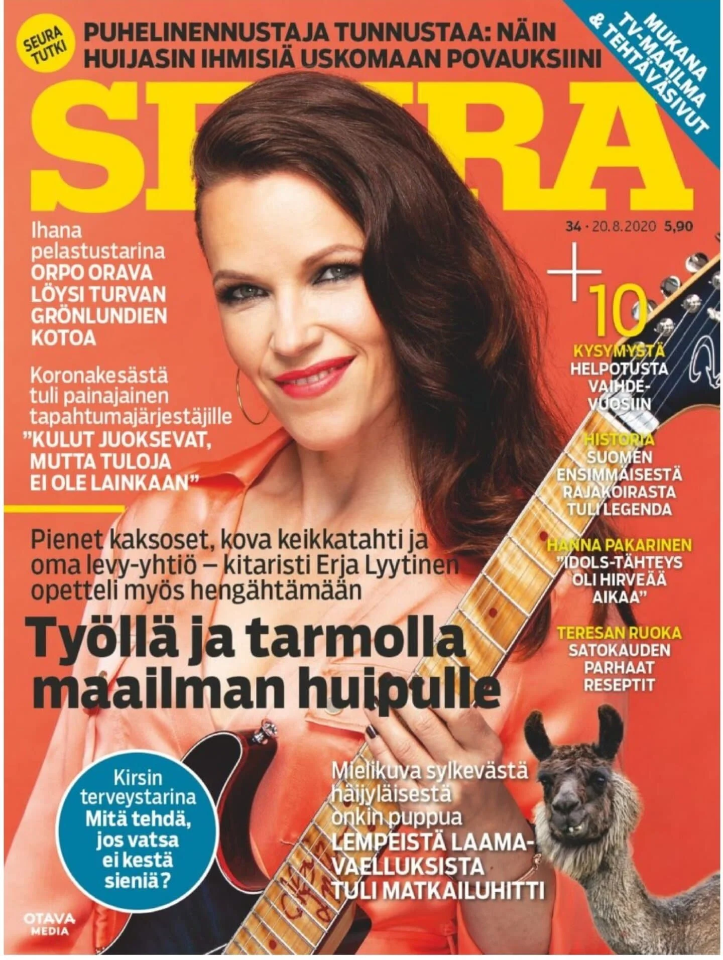 Erja Lyytinen on the cover of the latest Seura magazine 