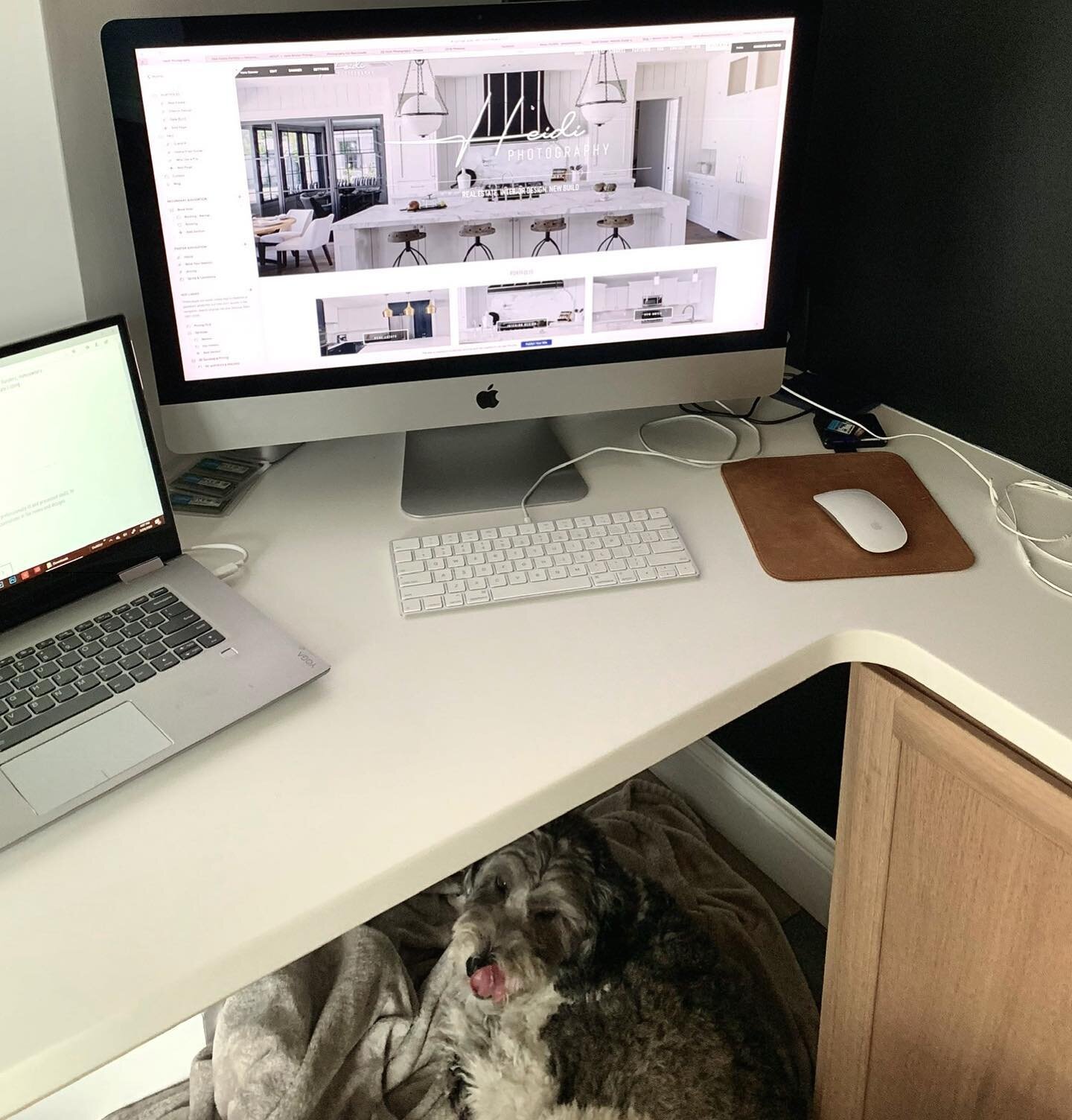 A little help at my feet while I work on my new website😉🐶 #workfromhome #enjoyingthemoment