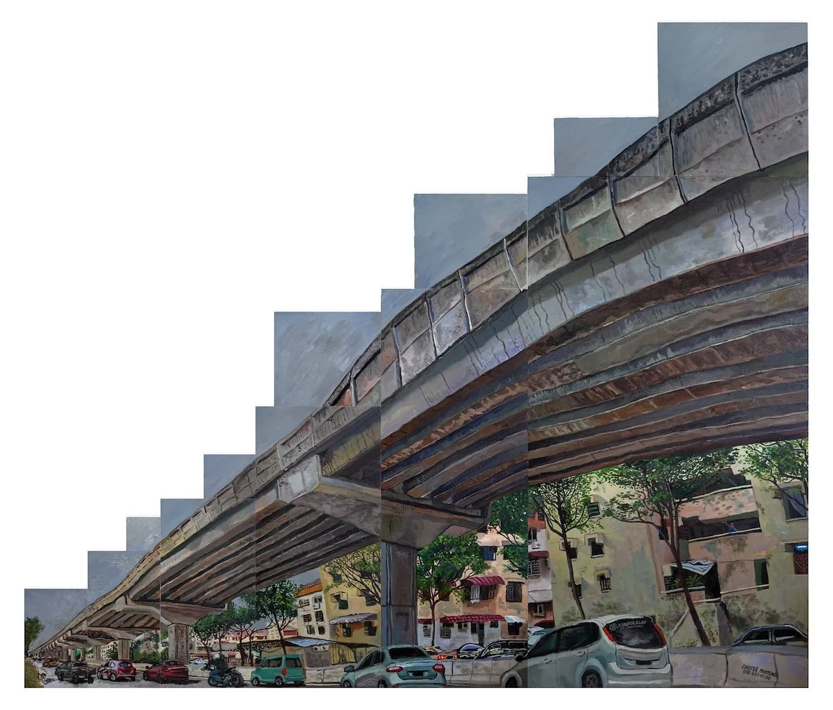 Perspective Study of Flyover by Flats_2024_Oil on canvas (12 panels)_Dimensions variable (approx. 180 × 208 cm).jpg