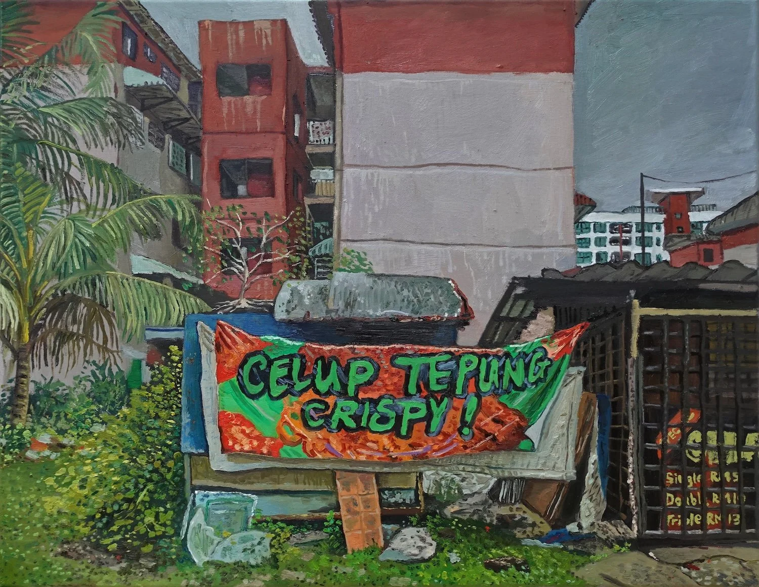 Banner for a Fried Snack Stall_2024_Oil on canvas_60.7 × 76.5 cm.jpg