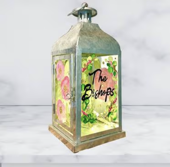 Paint Nite: Family Name Customizable Lantern with Fairy Lights